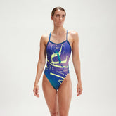 Club Training Turnback Swimsuit Blue/Lilac | Speedo outlet