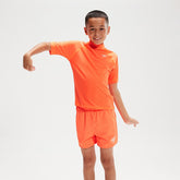 Boys' Printed Short Sleeve Rash Top Orange | Speedo online