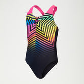 Girls Digital Placement Splashback Swimsuit Black/Yellow | Speedo on sale
