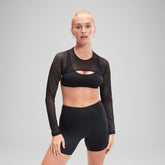 FLU3NTE Long Sleeve Crop Top Grey | Speedo US