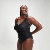 Plus Size Shaping V Neck Swimsuit Black | Speedo outlet