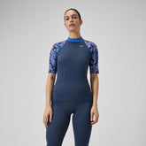 Printed Short Sleeve Rash Top Navy/Blue | Speedo online