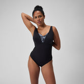 Shaping Printed OpusGem DD+ Swimsuit Black/Grey | Speedo discount