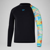 Boys' Digital Long Sleeve Rash Top Black/Blue | Speedo discount