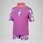 Girls' Digital Short Sleeve Rash Top Set Pink/Purple | Speedo sale