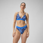 Printed Banded Triangle Bikini Blue/Navy | Speedo near me