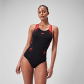 Placement Laneback Swimsuit Black/Red | Speedo near me