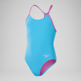 Girls' Club Training Solid Lane Line Back Swimsuit Blue | Speedo online