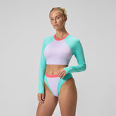 FLU3NTE Solid Long Sleeve Rash Top Lilac/Green | Speedo on sale