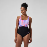 Shaping Printed Contour Eclipse Swimsuit Black/Pink | Speedo discount