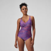 Shaping V Neck Swimsuit Pink/Orange | Speedo outlet