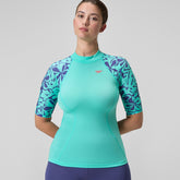 Printed Short Sleeve Rash Top Turquoise | Speedo US