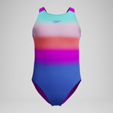Girls' Printed Pulseback Swimsuit Blue/Pink | Speedo near me
