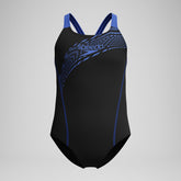 Girls' Medley Logo Swimsuit Black/Blue | Speedo US