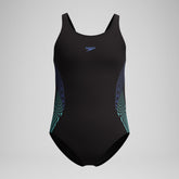Girls' Placement Muscleback Swimsuit Black/Blue | Speedo near me