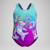 Girls' Digital Printed Swimsuit Purple/Turquoise | Speedo on sale
