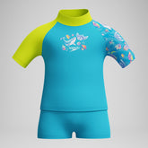 Boys' Learn to Swim Digital Short Sleeve Rash Top Set Blue/Yellow | Speedo sale