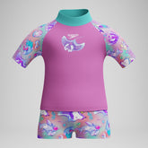 Girls' Digital Short Sleeve Rash Top Set Pink | Speedo online