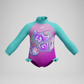 Girls' Digital Long Sleeve Swimsuit Pink/Green | Speedo near me