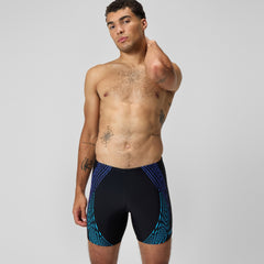 Duo Logo Print Mid Jammer Black/Blue | Speedo near me
