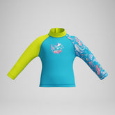 Boys' Learn to Swim Printed Long Sleeve Rash Top Blue/Yellow | Speedo online