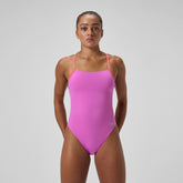 Club Training Solid Lattice Tie Back Swimsuit Pink/Coral | Speedo online