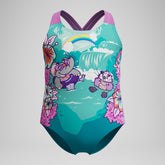 Infant Girls' Learn to Swim Printed Crossback Swimsuit Green | Speedo outlet