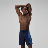 Lookout Printed 45cm Boardshorts Navy/Blue | Speedo online