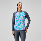 Printed Long Sleeve Swim Shirt Grey/Green | Speedo near me