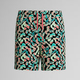 Boys Printed 38cm Swim Shorts Orange/Green | Speedo near me
