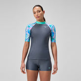 Short Sleeve Rashguard Grey/Green | Speedo discount