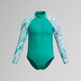 Girls Long Sleeve Swimsuit Turquoise | Speedo near me