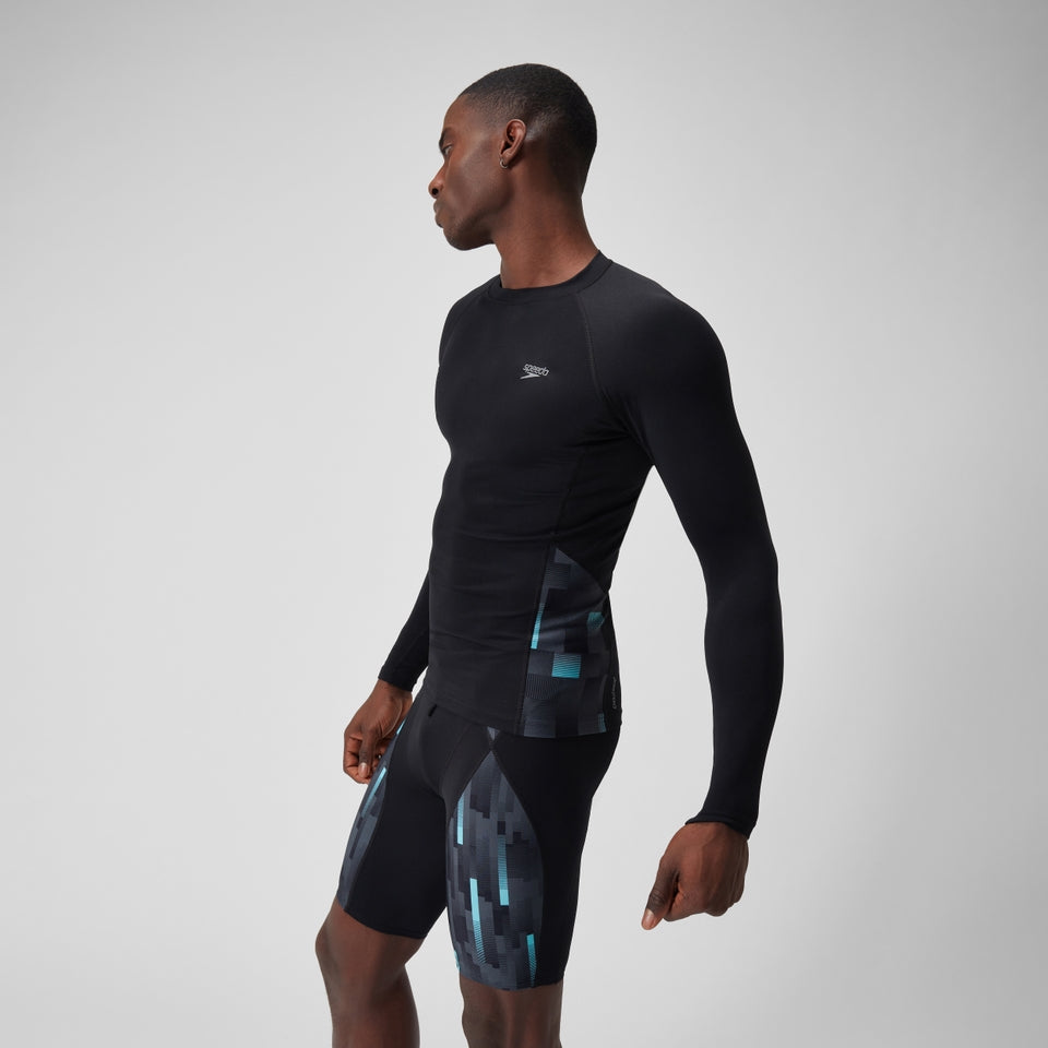 Endurance+ Splice Rash Top Black/Grey | Speedo on sale