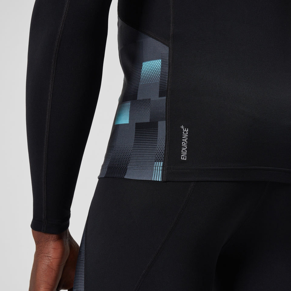 Endurance+ Splice Rash Top Black/Grey | Speedo on sale