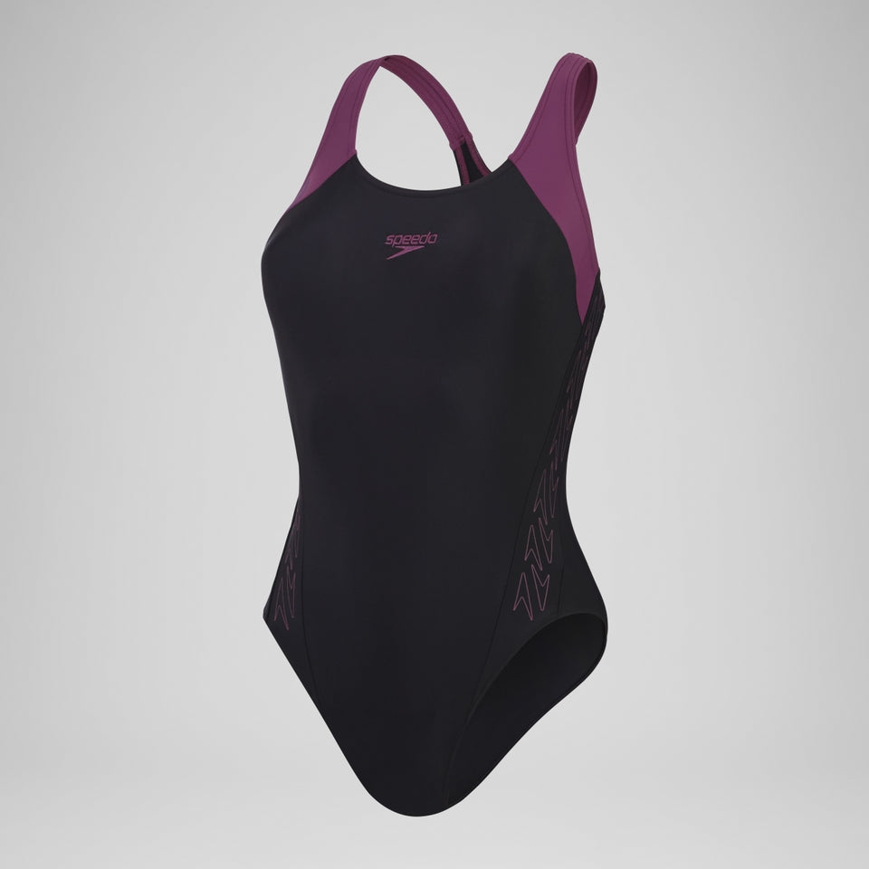 HyperBoom Splice Racerback Swimsuit Black/Purple | Speedo sale