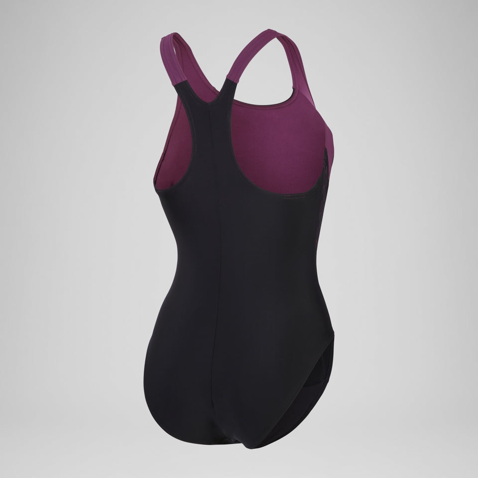 HyperBoom Splice Racerback Swimsuit Black/Purple | Speedo sale
