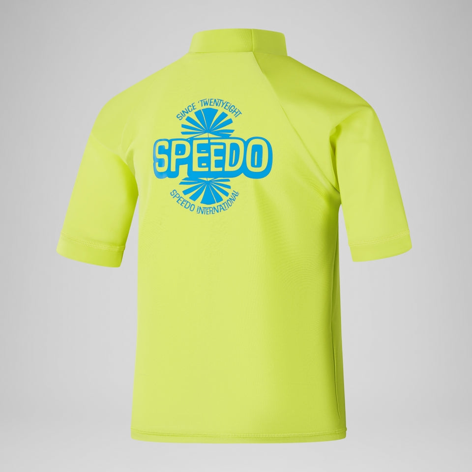 Boys' Printed Short Sleeve Rash Top Yellow | Speedo near me