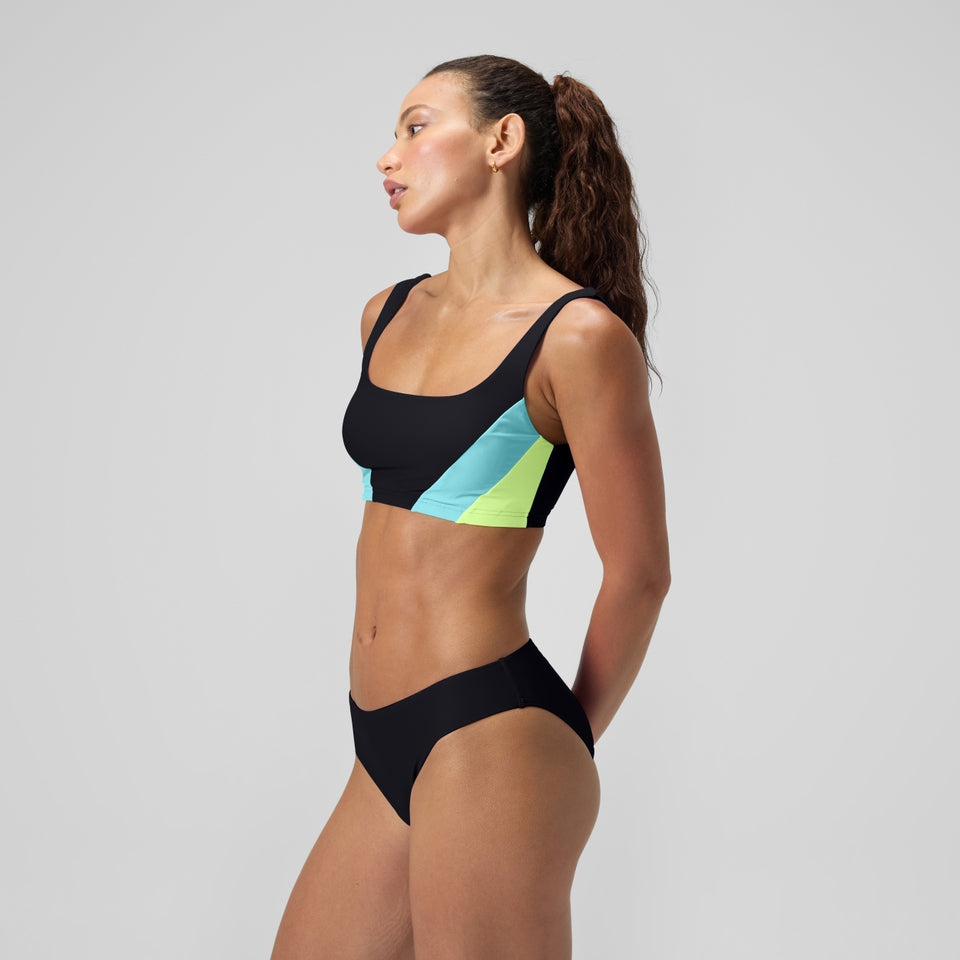Colourblock Scoop Bikini Top Black | Speedo US