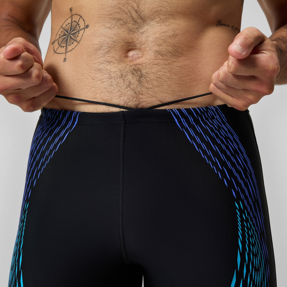 Duo Logo Print Mid Jammer Black/Blue | Speedo near me