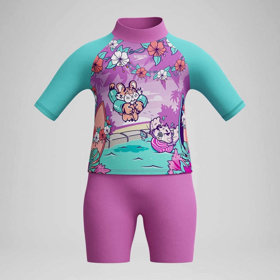Infant Girls' Learn to Swim Sun Protection Top & Short Pink | Speedo for sale