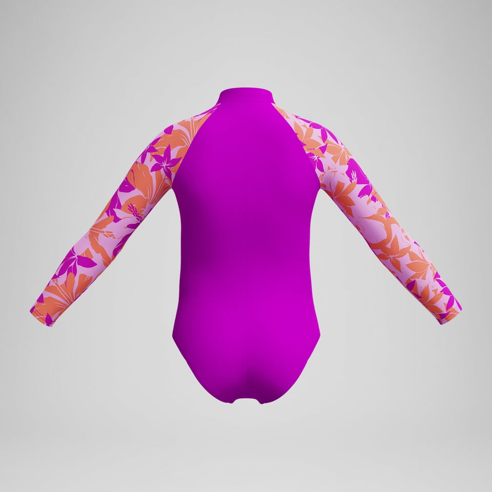 Girls' Long Sleeve Swimsuit Pink | Speedo on sale