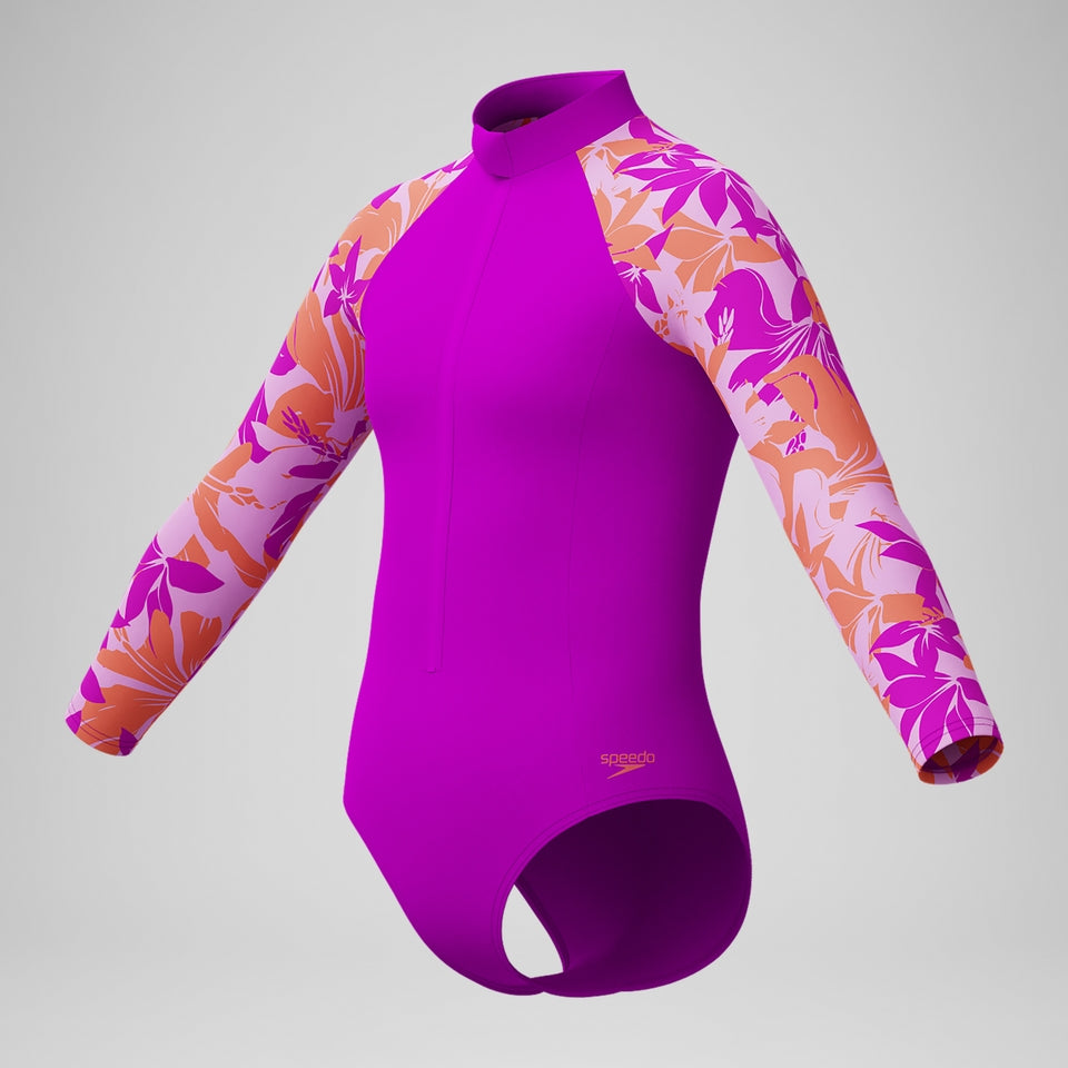 Girls' Long Sleeve Swimsuit Pink | Speedo on sale