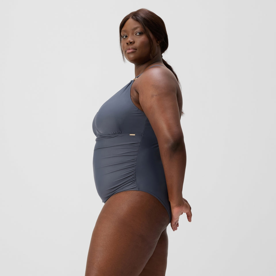 Plus Size Shaping V Neck Swimsuit Grey | Speedo US
