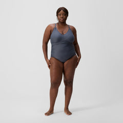 Plus Size Shaping V Neck Swimsuit Grey | Speedo US
