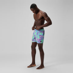 Redondo Edge Printed 40cm Swim Shorts Purple/Green | Speedo US