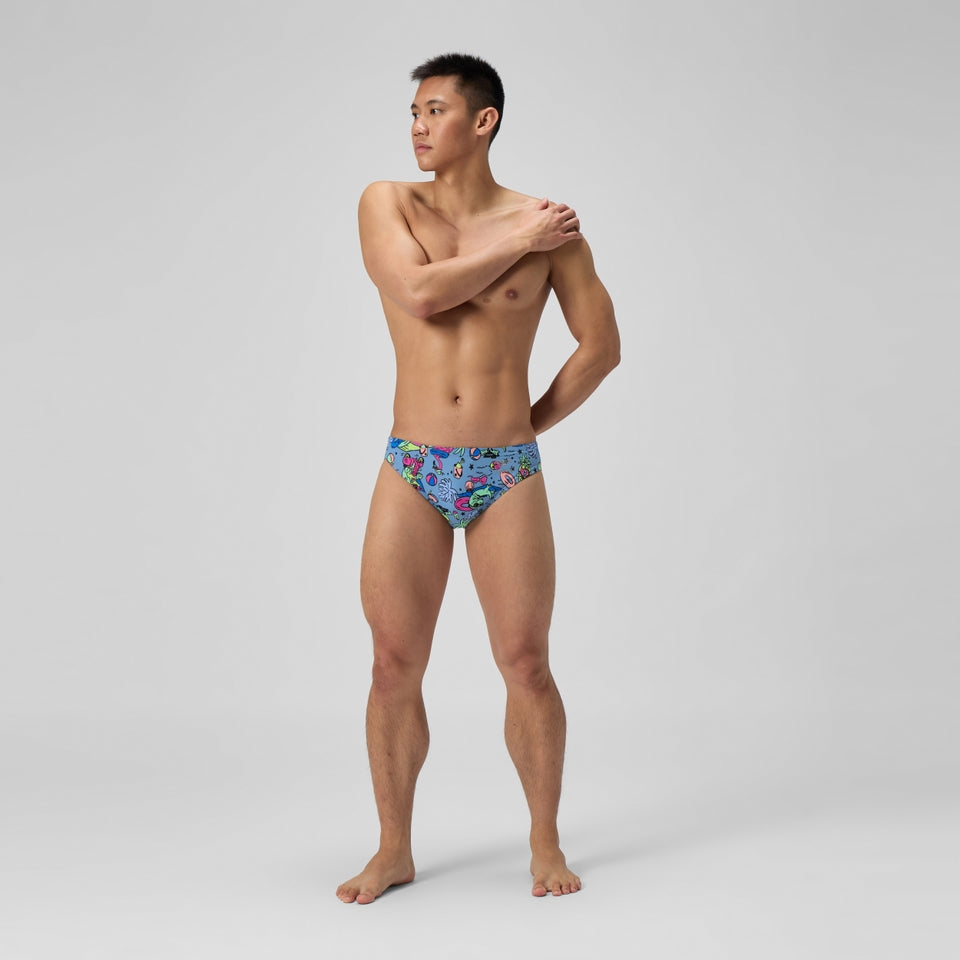 Club Training Printed Brief Blue/Green | Speedo discount