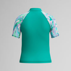 Girls Short Sleeve Rashguard Turquoise | Speedo discount