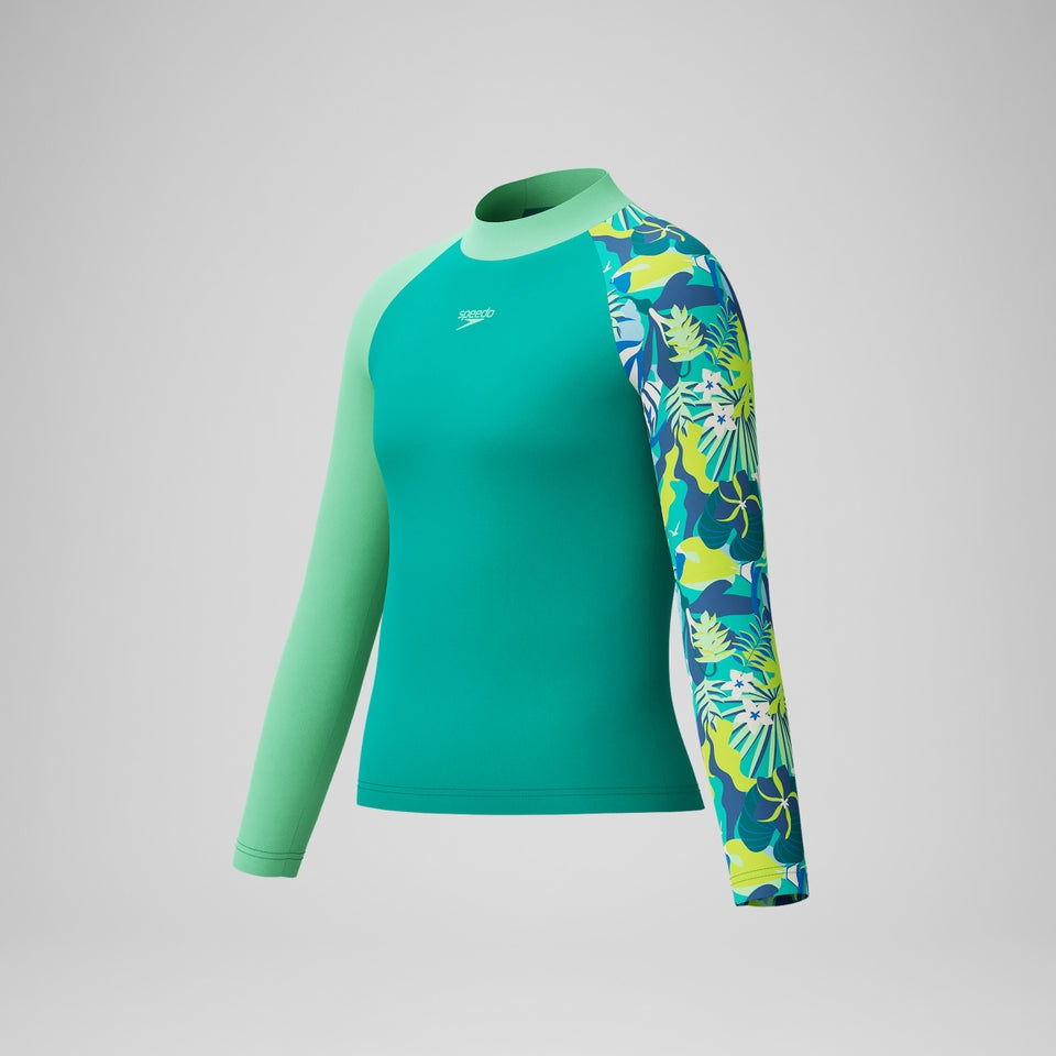 Boys Long Sleeve Rashguard Turquoise | Speedo US